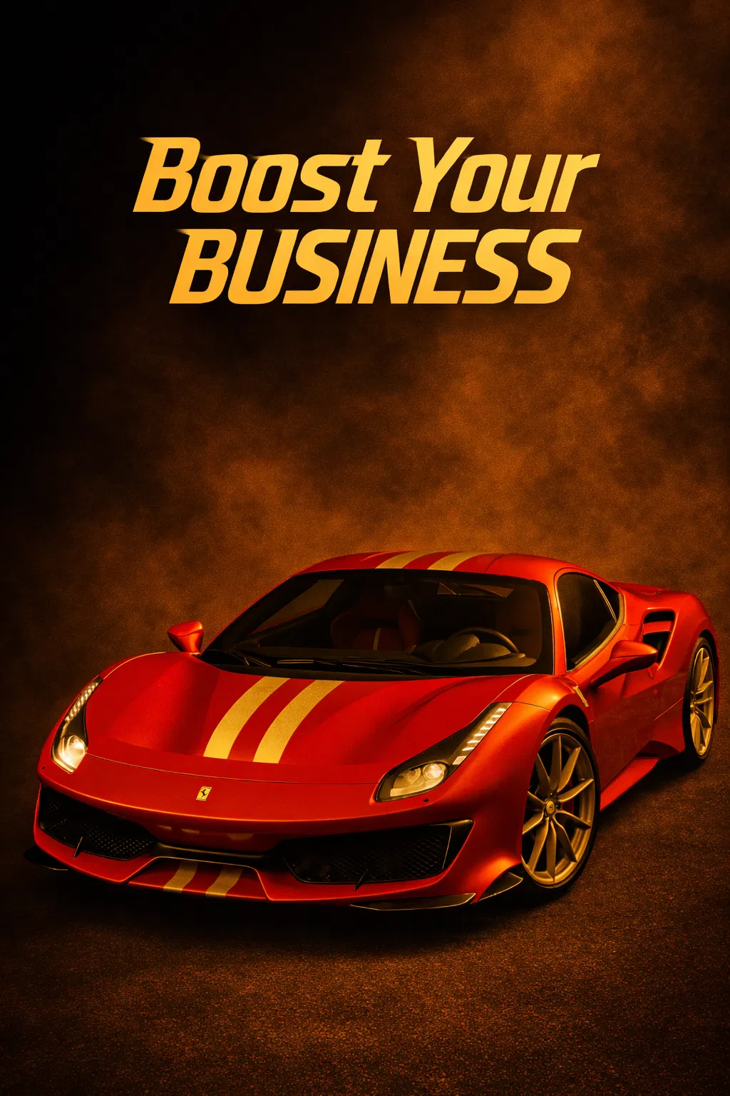 Cinematic Ferrari race car representing elite performance marketing